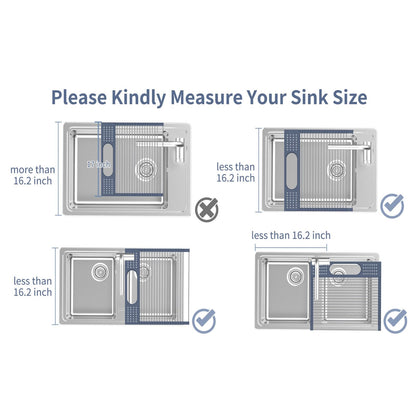 LEMIKKLE Roll Up Dish Drying Rack 17.5" x 15.2" Over The Sink Dish Drying Rack, Multi-Purpose Kitchen Rolling Dish Drainer Foldable SUS 304 Stainless Steel Dish Drying Rack