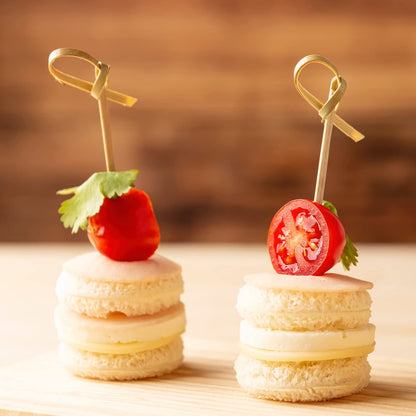 200PCS Cocktail Picks Bamboo Skewers for Appetizers, Fancy Toothpicks for Appetizers, 4.7 Inch Long Decorative Knot Bamboo Cocktail Sticks for Party Drinks Food Fruit Charcuterie Boards Accessories