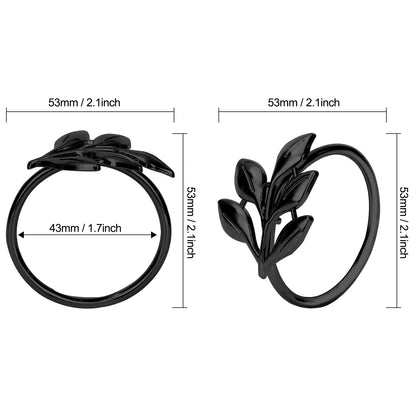 KPOSIYA Napkin Rings Set of 20 Hollow Cut Metal Napkin Holder Dinning Table Setting for Wedding Party Banquet Christmas Dinner Delicate Serviette Buckles Decor (Ye Zi-Black 20