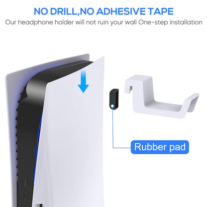 Klipdasse Headphone Stand for PS5/PS5 Pro/PS5 Slim, Gaming Headset Hanger Holder Headphone Hook Stand for PS5/PS5 Pro/PS5 Slim