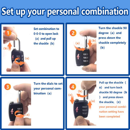 iGurutr TSA Locks 4-Pack - Ultra Lightweight Travel & Gym Combo Locks (54g Each!), TSA Approved Secure Luggage Locks for Suitcases, School Backpacks, Lockers - 3-Digit Code, 2.36in Compact Design