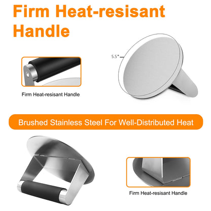 Griddle Accessories for Blackstone with Smashed Burger Press,19Pcs Griddle Accessories kit for Hibachi, Enlarged Grill Spatula, Salt and Pepper Shakers, Grill Black Tools Set