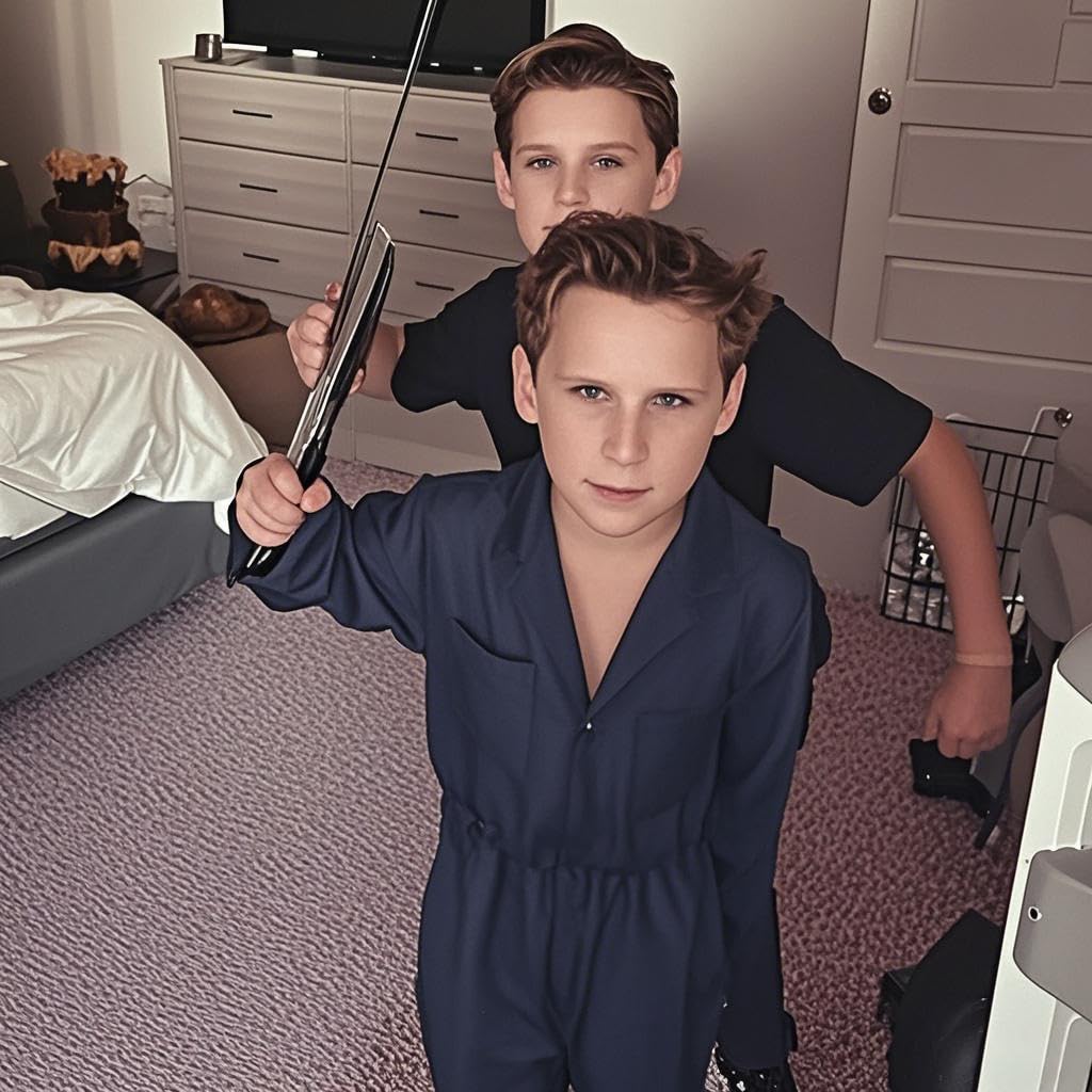 Kuberas Kids Killer Costume for Boys Scary Kills Jumpsuit Coveralls Mask with Blood Toy Halloween Cosplay Outfits