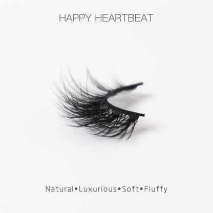 Happy Heartbeat 3D False Eyelashes Spiky Wispy Natural Cat Eye Manga Fluffy Soft Faux Mink lashes Reusable Short Fake Lashes 10 Pairs(H2)