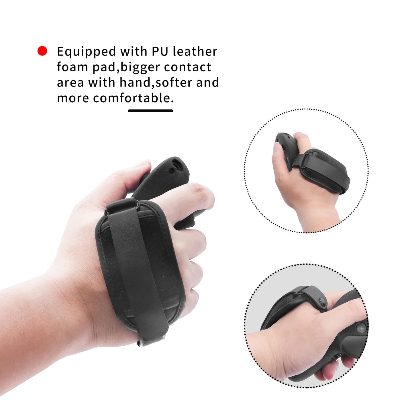 Globular Cluster Silicone Grips for Meta Quest Pro Controllers - Come with PU Leather Cushion Pad - More Comfortable (Black)