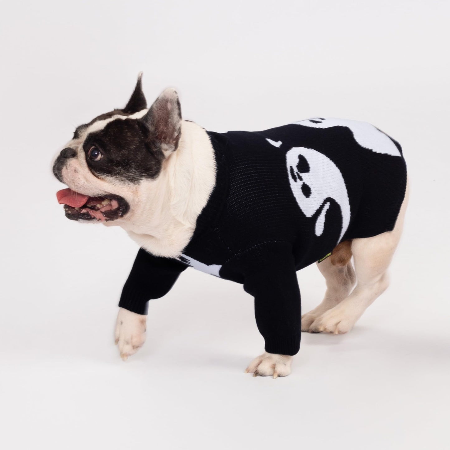 Fitwarm Halloween Ghost Dog Sweater, Funny Costumes for Dogs, Pet Apparel, Black, White, Medium