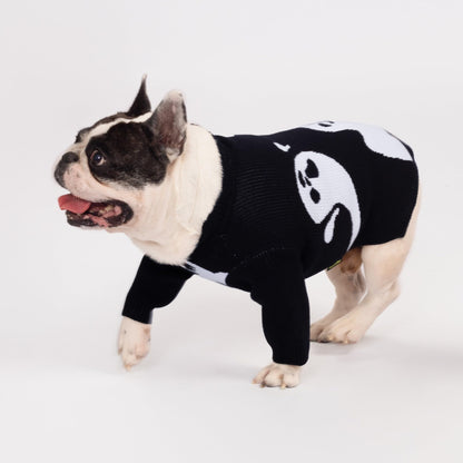 Fitwarm Halloween Ghost Dog Sweater, Funny Costumes for Dogs, Pet Apparel, Black, White, Medium