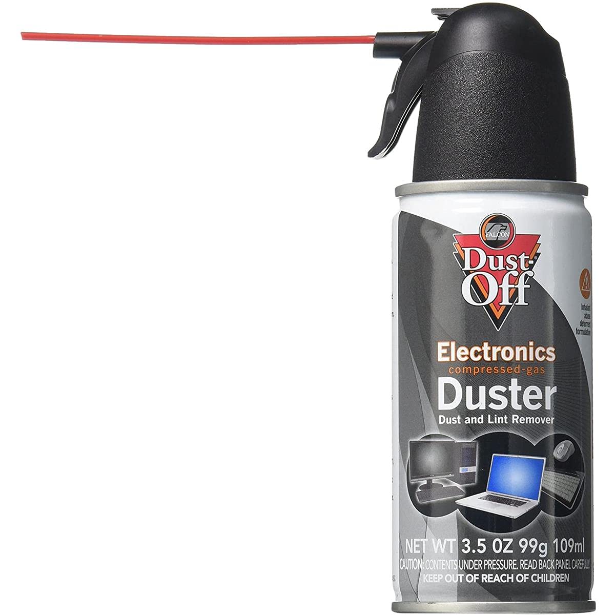 Falcon Dust, Off Compressed Gas (152a) Disposable Cleaning Duster, 1, Count, 3.5 oz Can (DPSJB),Black
