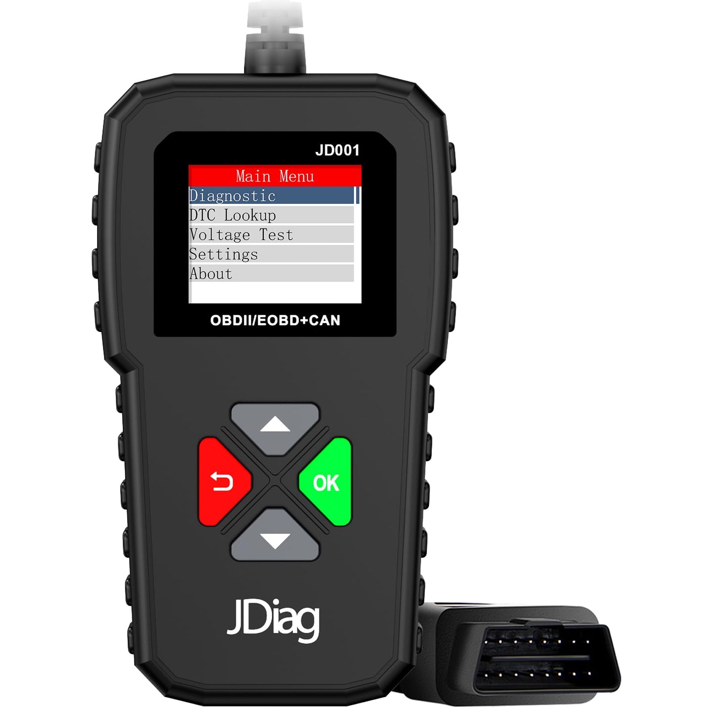 JDIAG JD001 OBD2 Scanner Professional Code Reader Engine Fault Scanner CAN Diagnostic Scan Tool for Cars Since 1996 Easy to Read and Clear False Code with DTC Lookup, I/M Readiness, Freeze Frame