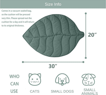 30 X 20 Inch Leaf Shaped Cotton Cat Bed Pad, Warming Cat Mat, Pet Warming Pad for Cats, Warmer Mat for Feral and Indoor Cats, 2025 Enlarged and Thickened Leaf Beds