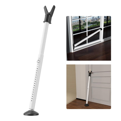 Keplrend Heavy Duty Door Jammer Security Bar - Adjustable Sliding Door Security Bar - Door Stoppers - White