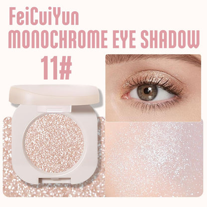 FeiCuiYun Glitter Shimmer Sparkle Eye Shadow Palette Makeup for Old Women, Pearl White Silver Glitter Shimmer Metallic Holographic Iridescent Cream Iridescent Single Monochrome Eyeshadow Makeup, 11