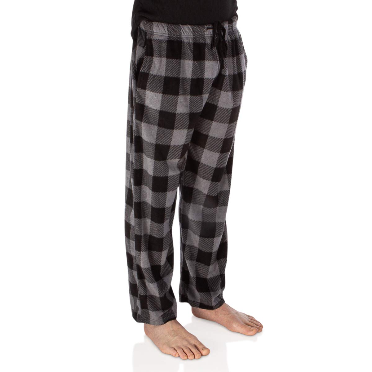 DG Hill Mens PJ Bottoms Fleece - Lounge Pants Sleepwear Plaid PJs - Pajama Pants with Pockets Microfleece for Winter