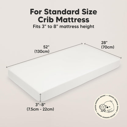 KeaBabies 2-Pack Organic Crib Sheets for Boys, Girls - 52x28 Fitted Crib Mattress Sheet Neutral, Breathable Jersey Cotton Cover for Baby Bed, Toddler Mattress, Soft & Cute Prints (Soft White)