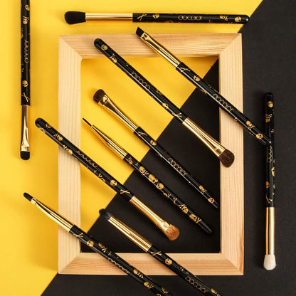 Docolor Eye Makeup Brushes 10Pcs Skull Printed Eyeshadow Makeup Brush Set Blending Concealer Eyebrow Eye Liners Premium Synthetic Eyeshadow Crease Brow Brush