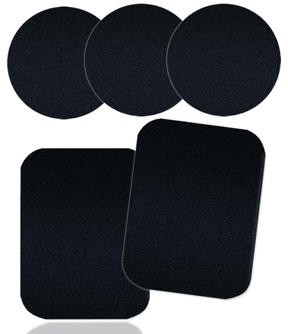 5 Pcs Adhesive Thin Metal Plates for Magnetic Mounts, Metal Plates for Phone Case,Metal Plates Disc for Iphone Phone Magnet/Car Cell Phone Automobile Magnet Cradles, 2 Rectangle & 3 Round, Black