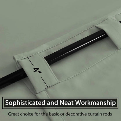 H.VERSAILTEX Blackout Curtains Thermal Insulated Window Treatment Panels Room Darkening Blackout Drapes for Living Room Back Tab/Rod Pocket Bedroom Draperies, 52 x 84 Inch, Light Sage, 2 Panels