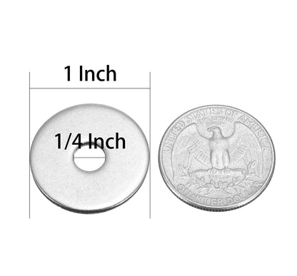 1/4" x 1" Stainless Fender Washer,18-8 (304) Stainless Steel Flat Washer,1/4" ID x 1" OD x 0.078" Thick(40Pcs)