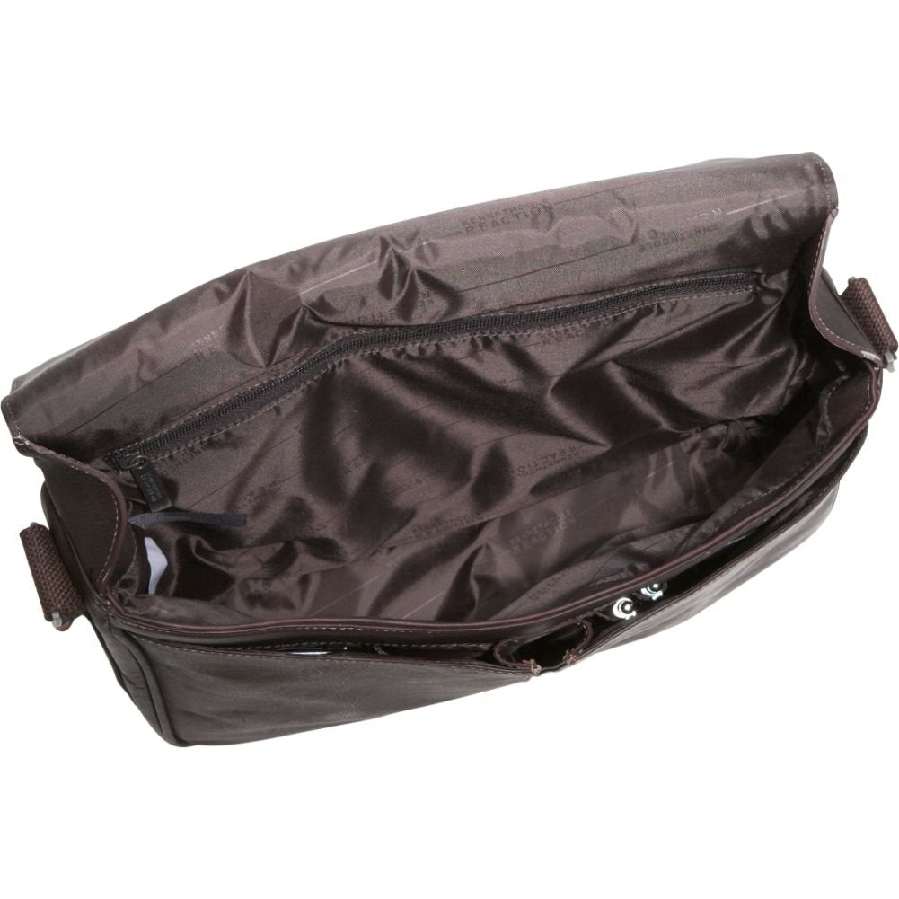 Kenneth Cole Reaction Risky Business Messenger Full-Grain Colombian Leather Crossbody Laptop Case & Tablet Day Bag