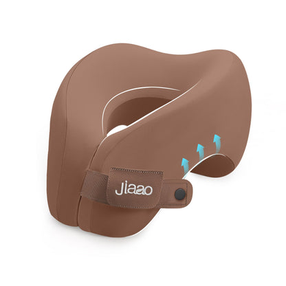 jiaao Travel Neck Pillow, Advanced Neck Support for International Flights, 3D Eye Masks, Ear Plugs and Storage Bag, Memory Foam U-Shaped Pillow for Travel, Sleep Rest, Trains, Road Trips