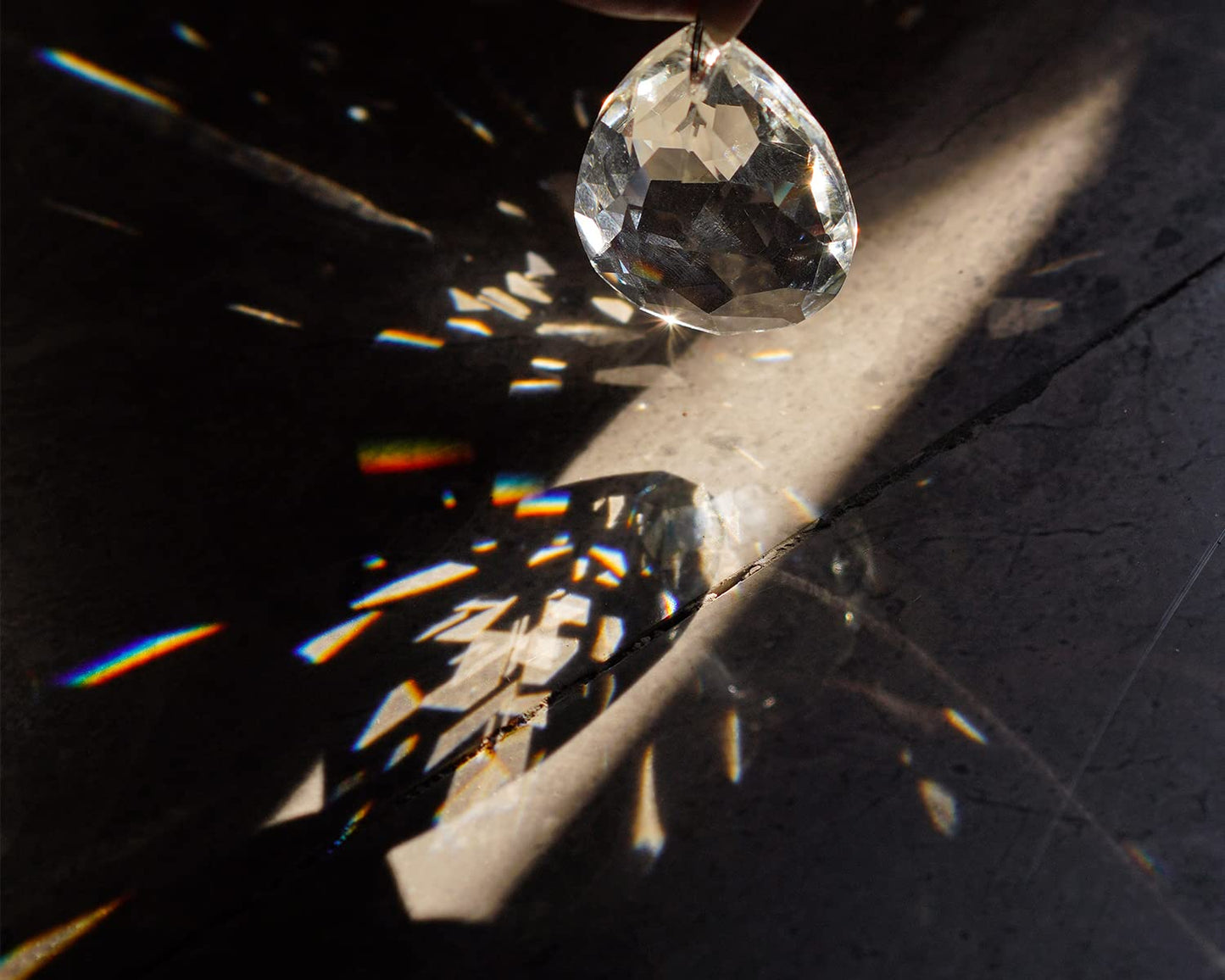 H&D 10pcs 50mm Chandelier Crystal Prisms Pendants - Clear Crystal Teardrops Parts