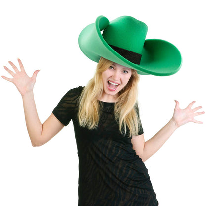 FUNSTITUTION Cowboy Hat - Giant Foam Hat - Oversized Cowboy Hat - Red - For Adults and Kids - Hilarious Hat - Large - Polyurethane Foam - All Ages