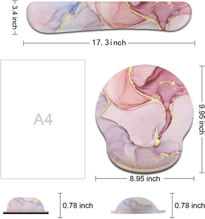 LATEEFAH Mouse Pad with Wrist Rest, 3-in-1 Gaming Mouse Pad, Keyboard Wrist Rest, Ergonomic Memory Foam Mousepad with Wrist Support for Computer Keyboard