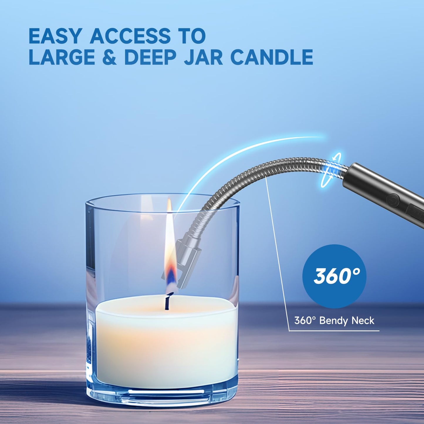 Flame bird 2 Pack Electric Candle Lighter Flameless Arc Windproof Flexible Long Neck USB Rechargeable Lighter for BBQ Grill Fireworks Camping. (Black)