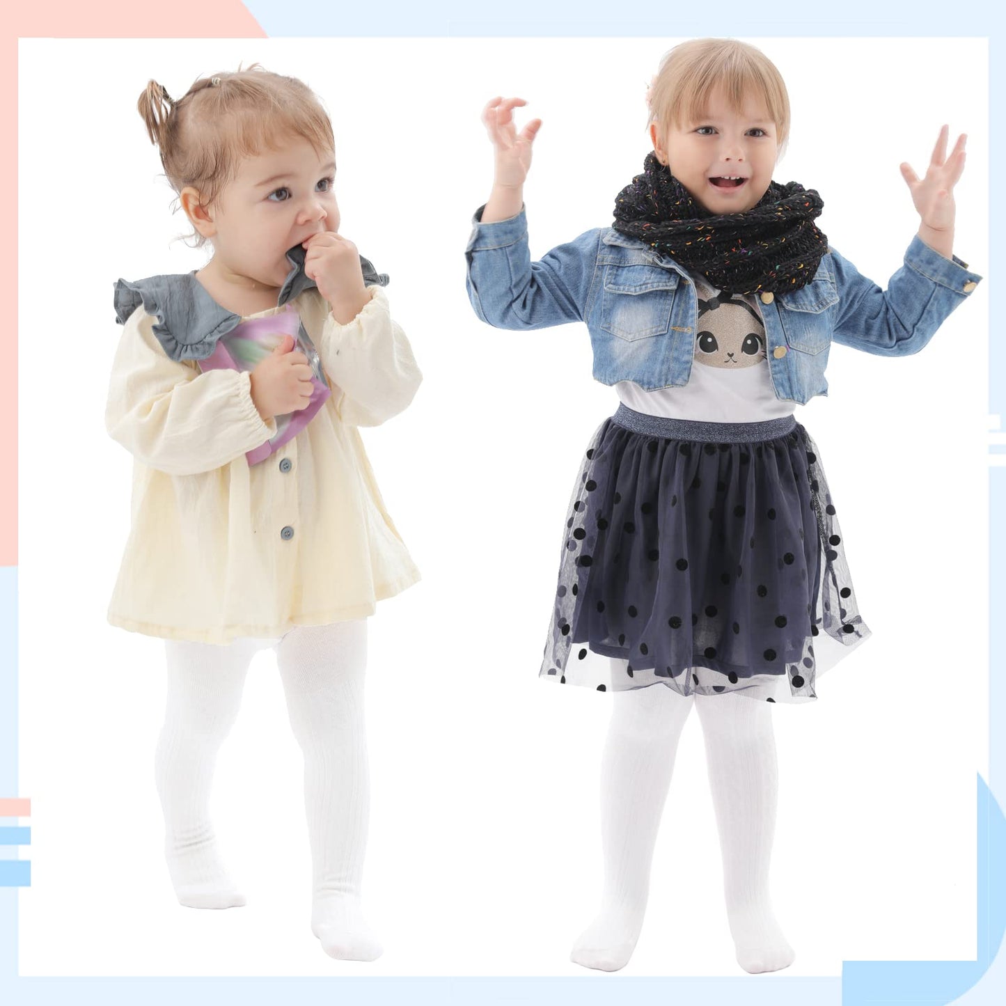 hakugoo Baby Tights Toddler Cable Knit Leggings 3 Pack Cotton Seamless Stockings Pantyhose for Toddlers (Pink+Purple+Dark Violet, 12-24 Months)