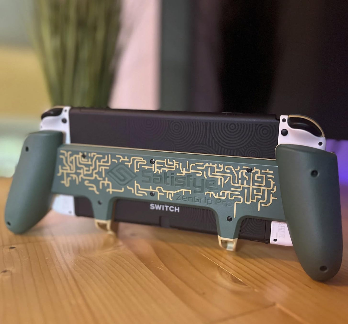 Satisfye - ZenGrip Pro Gen 3 OLED, a Switch Grip Compatible with Nintendo Switch - Comfortable & Ergonomic Grip, Joy Con & Switch Control. #1 Switch Accessories Designed for Gamers (Gold)