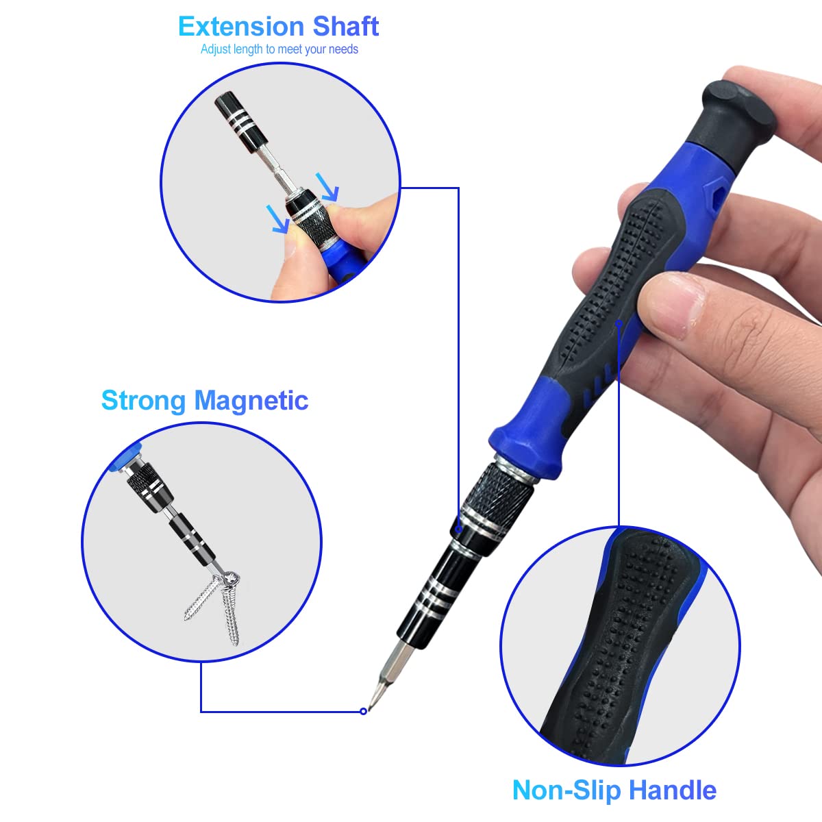 EFAITHFIX Screwdriver Sets 142-Piece Electronics Precision Screwdriver with 120 Bits Magnetic Repair Tool Kit for iPhone, MacBook, Computer, Laptop, PC, Tablet, PS4, Xbox, Nintendo, Game Console, etc