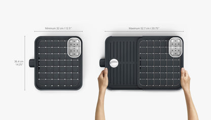 Joseph Joseph Extend Expandable Dish Drainer Rack with Removable Cutlery Holder Swivel Draining Spout – Grey