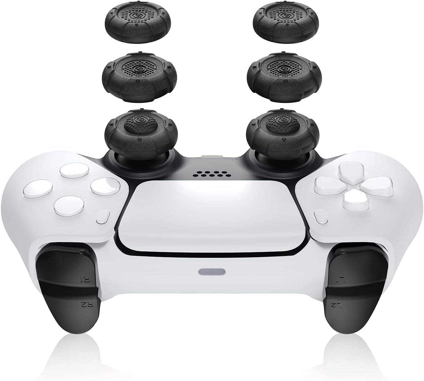 GeekShare Thumb Grip Caps for PS5, Thumbsticks Cover Set Compatible With Switch Pro and PS4/PS5 Controllers, 3 Pairs / 6 Pcs (Black)