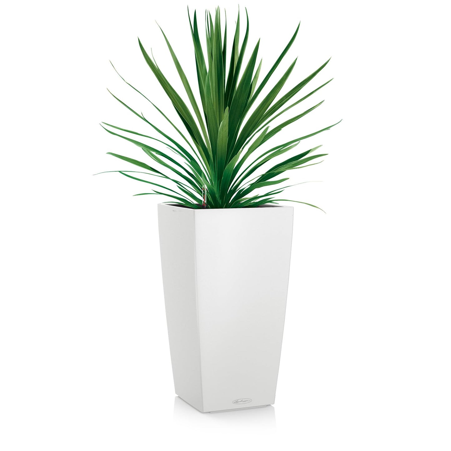 Lechuza Cubico Color 22 Self-Watering Planter with Water Level Indicator, White