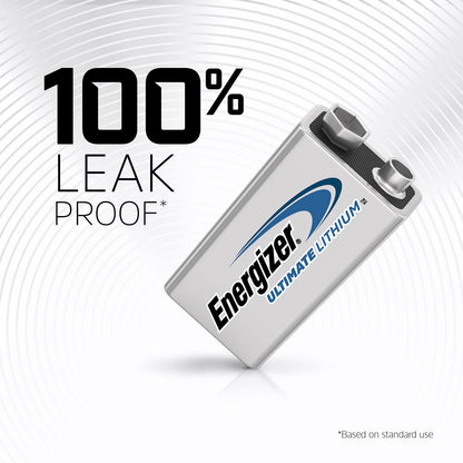 Energizer Ultimate Lithium 9V Batteries (2 Pack), Lithium 9 Volt Batteries