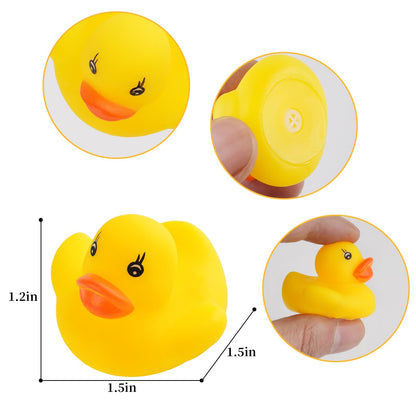JTTJDB 50-Pieces Float & Squeak Mini Rubber Duck Baby Bath Ducky Sound Shower Toys for Kids
