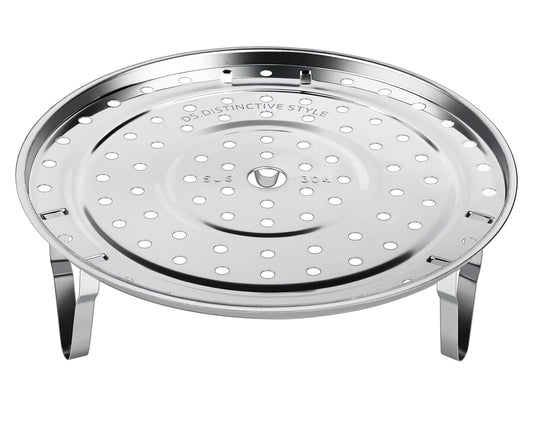 DS. DISTINCTIVE STYLE Steamer Rack 304 Stainless Steel Steaming Rack Steam Tray with Removable Legs for Instant Pressure Cooker Multi-functional Steamer Basket (Silver - 22cm)