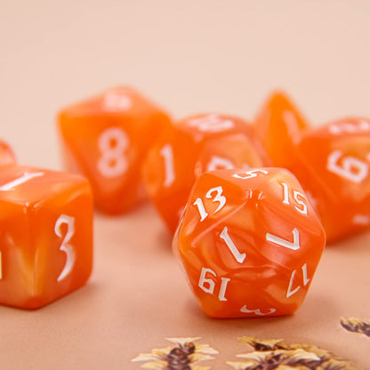 DND Dice Set RPG Polyhedral Dice Fit Dungeons and Dragons(D&D) Pathfinder (Orange)