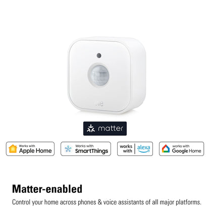 Eve Motion (Matter) - Smart motion and light sensor, activation of devices, secure smart home, Matter & Thread, works with Apple HomeKit, Alexa, Google Home, SmartThings, requires Thread Border Router