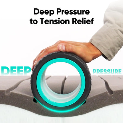 FitBeast Back Roller - Deep Tissue Massage Wheel, Yoga Wheel & Back Stretcher for Pain Relief (6'', Blue)