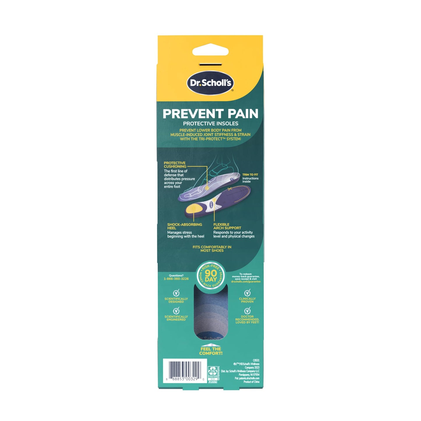 Dr. Scholl’s Prevent Pain Insoles for Women, Size 6-10, 1 Pair: The Only Proven Insole to Prevent Lower Body Pain - Arch Support Shoe Inserts for Women, Protect Against Lower Back, Knee and Foot Pain