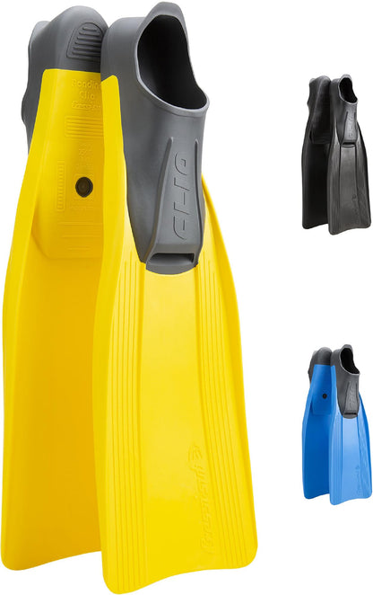 Cressi Clio Full Foot Pocket Fins, Yellow, 33/34