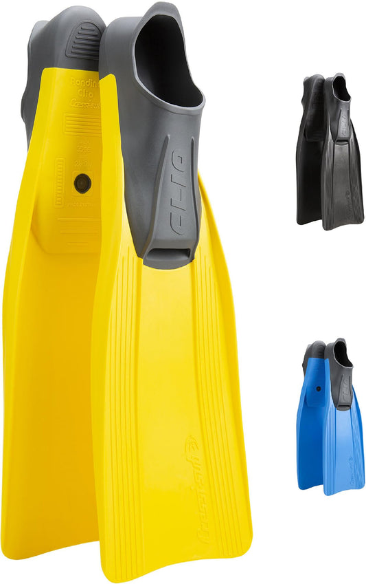 Cressi Clio Full Foot Pocket Fins, Yellow, 33/34