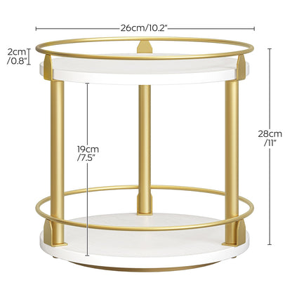 3-Tier Lazy Susan Organizer, Rotating Spice Rack, Spinning Organizer, Industrial Turntable Spice Rack Organizer for Cabinet, Kitchen Countertop, Pantry, Rustic Brown and Black SR23BR