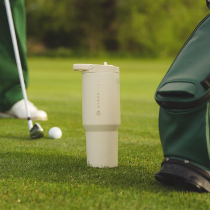 HydroJug Sport - Stainless Steel Tumbler with Straw, Vacuum Insulated, 32oz Leakproof Water Bottle, Ergonomic Design, Reusable, Dishwasher Safe, Rubber Base, Durable for Gym or Outdoors, Riptide