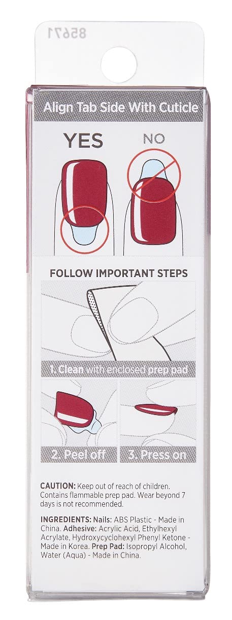 Kiss Impress Press-On-Manicure Nails 30 Count Red Velvet