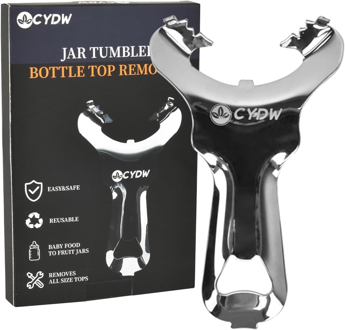 CYDW Mason Jar Opener Tool with No Lid Dents or Damage, Can Opener Manual Multi-Purpose, Easy Twist Manual Handheld Top Remover Utensil, Canning Supplies Tools and Bottle Opener, Made For Lifetime