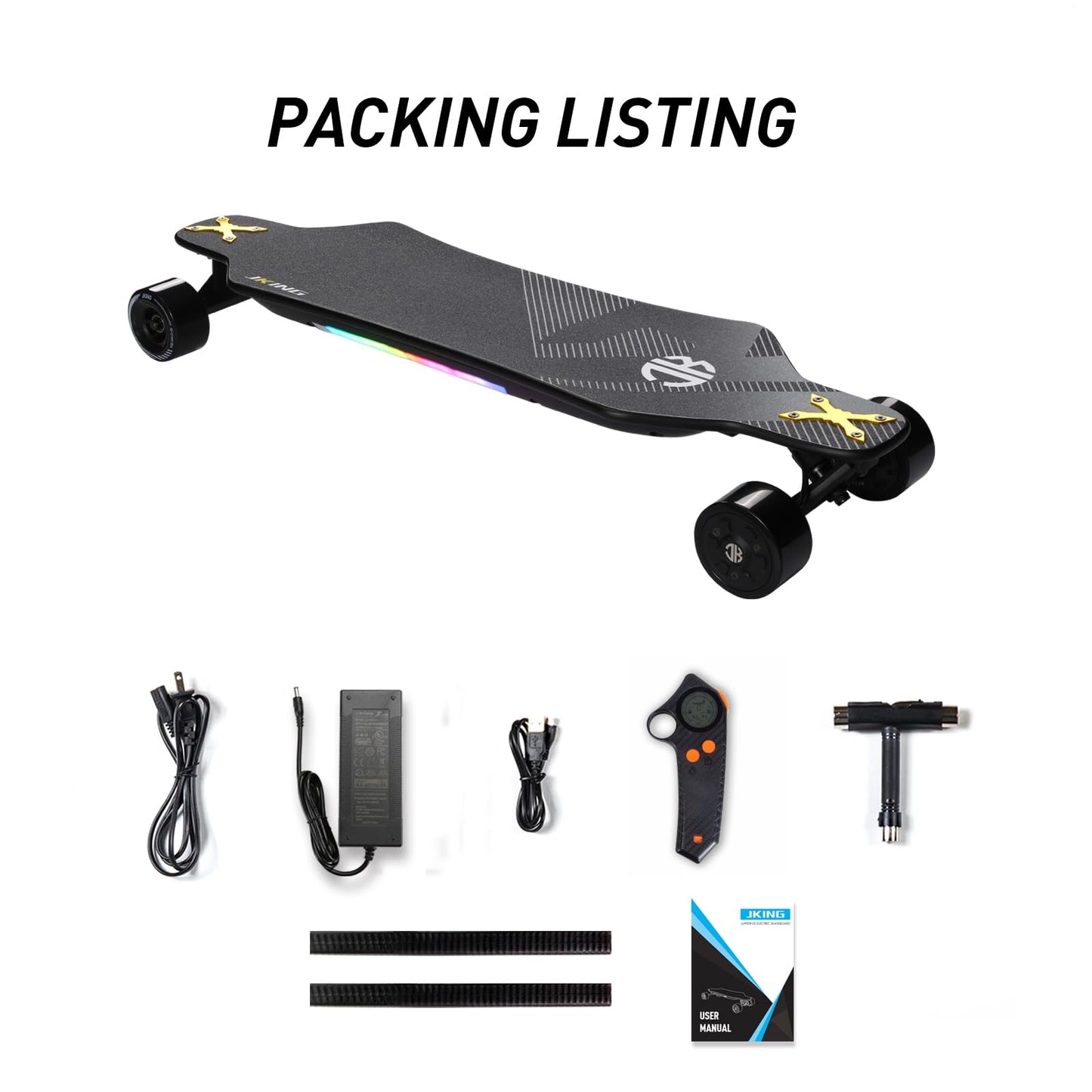 Electric Skateboard Electric Longboard with Remote Control Electric Skateboard,900W Hub-Motor,26 MPH Top Speed，21.8 Miles Range,4 Speed Adjustment，Max Load 330 Lbs,6 Months Warranty