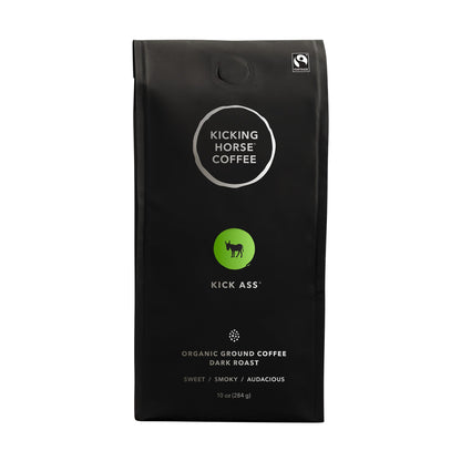 Kicking Horse Coffee, Kick Ass, Dark Roast, Ground, 10 Oz - Certified Organic, Fairtrade, Kosher Coffee
