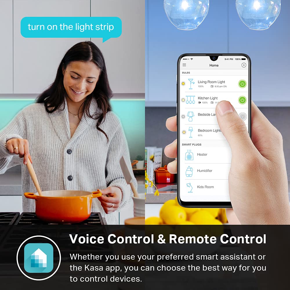 Kasa Smart LED Light Strip, 16.4ft WiFi LED Strip Works with Alexa, Google Home, SmartThings, High Brightness with 16 Million Colors, RGB, Grouping, Adjustable Length, Up to 25,000 Hours (KL400L5)